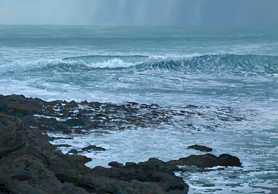 Foam and rocks, Balnakeil, 2008. 33cm by 23cm